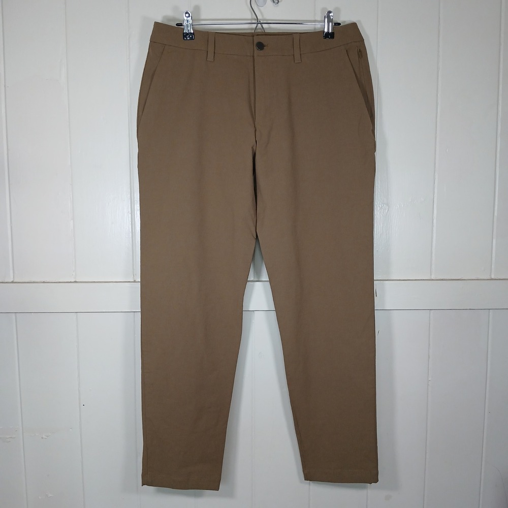 Lululemon Commission Slim-Fit Pant Mens 33 Tan Khaki Technical Chino